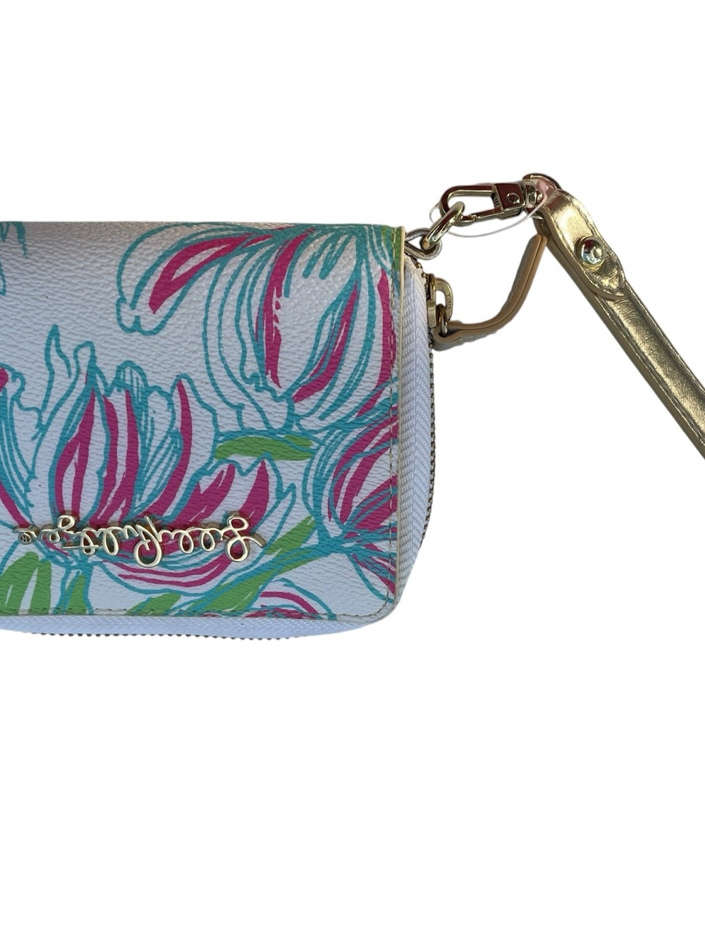 Lilly Pulitzer tropical print zip around wristlet